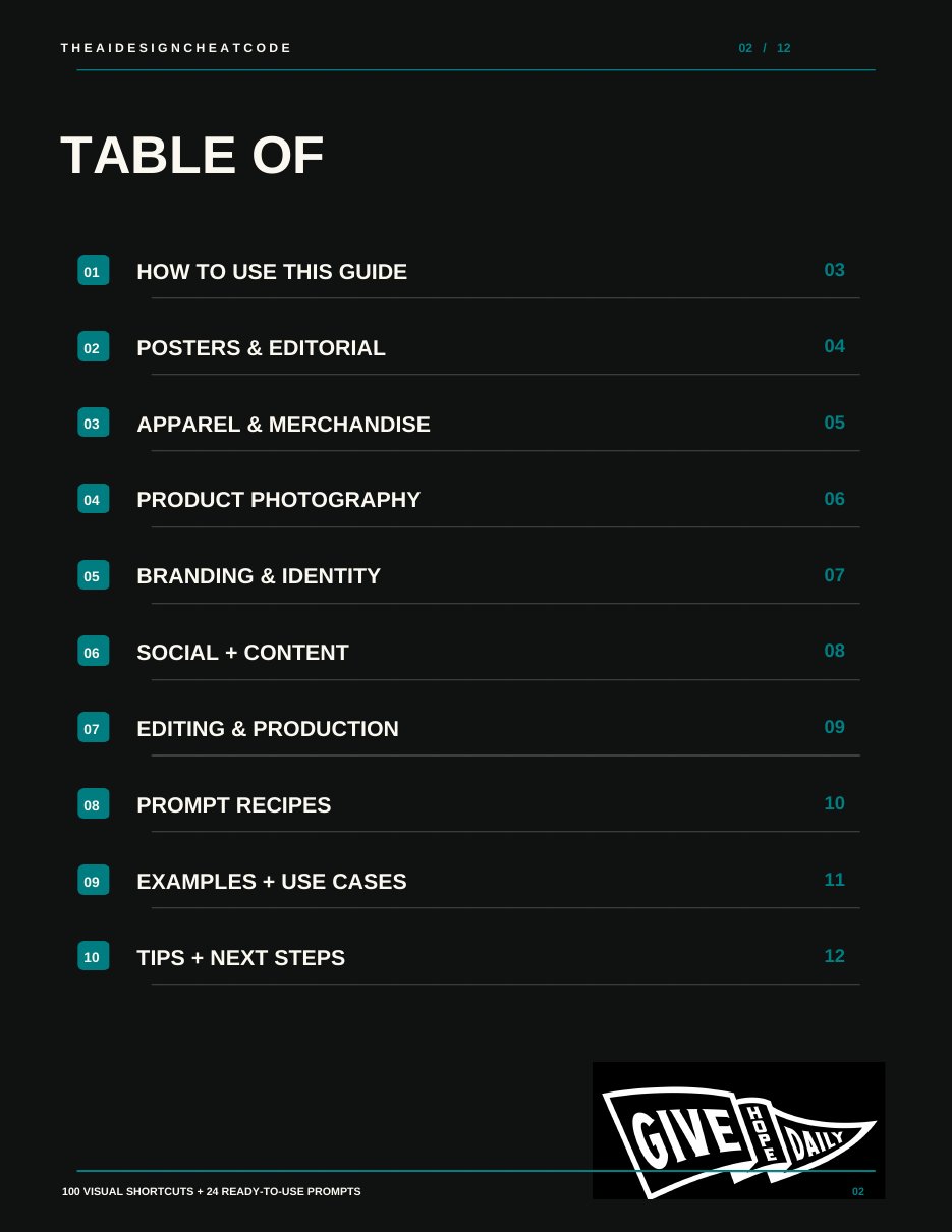 CHEAT CODE AI table of contents